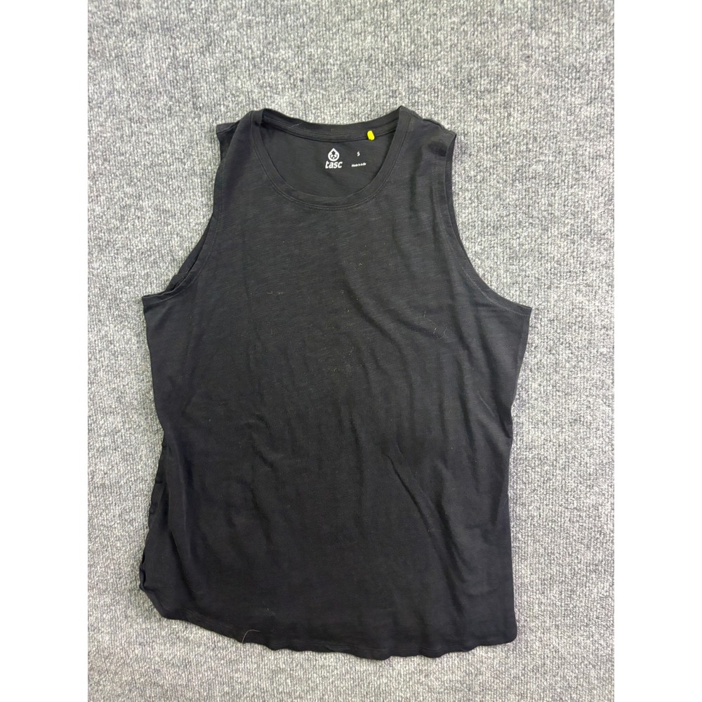 Tasc Performance Tank Top Womens Small Black Organic Cotton Bamboo SP22